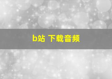 b站 下载音频